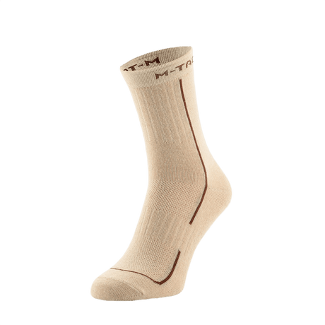 M-Tac Letvægtssokker Mk.3 i beige, ideelle til sommertrekking med ergonomiske trykpunkter og åndbart materiale for optimal komfort.