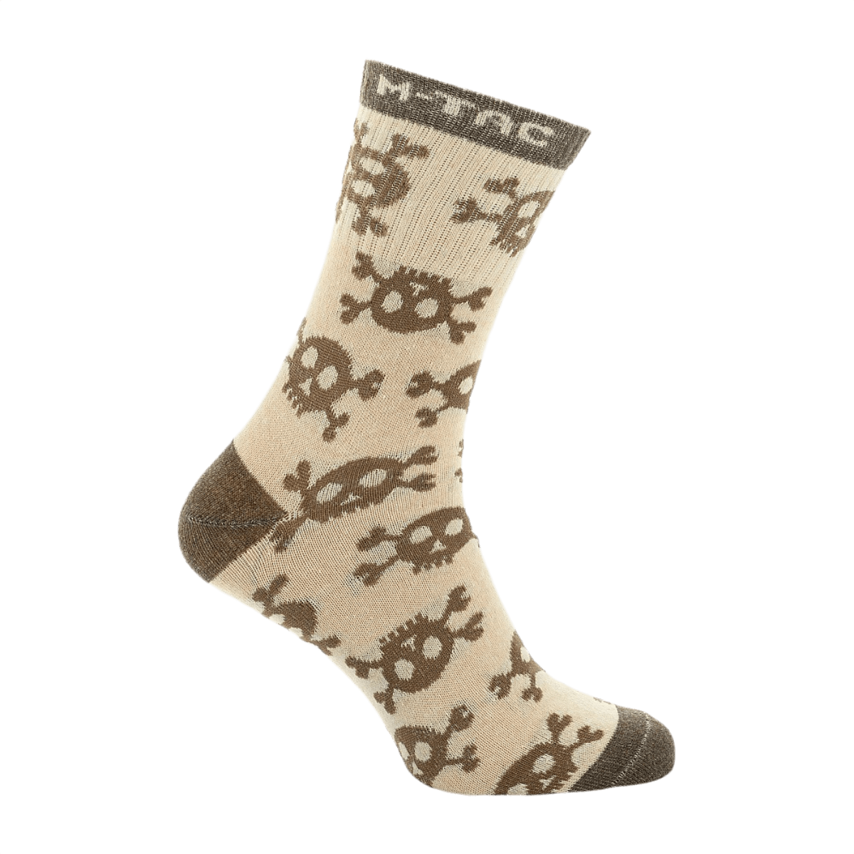 M-Tac Letvægtssokker Mk.3 Pirate Skull til trekking og sommerbrug, åndbare og ergonomisk designede sokker med pirathovedmønster.