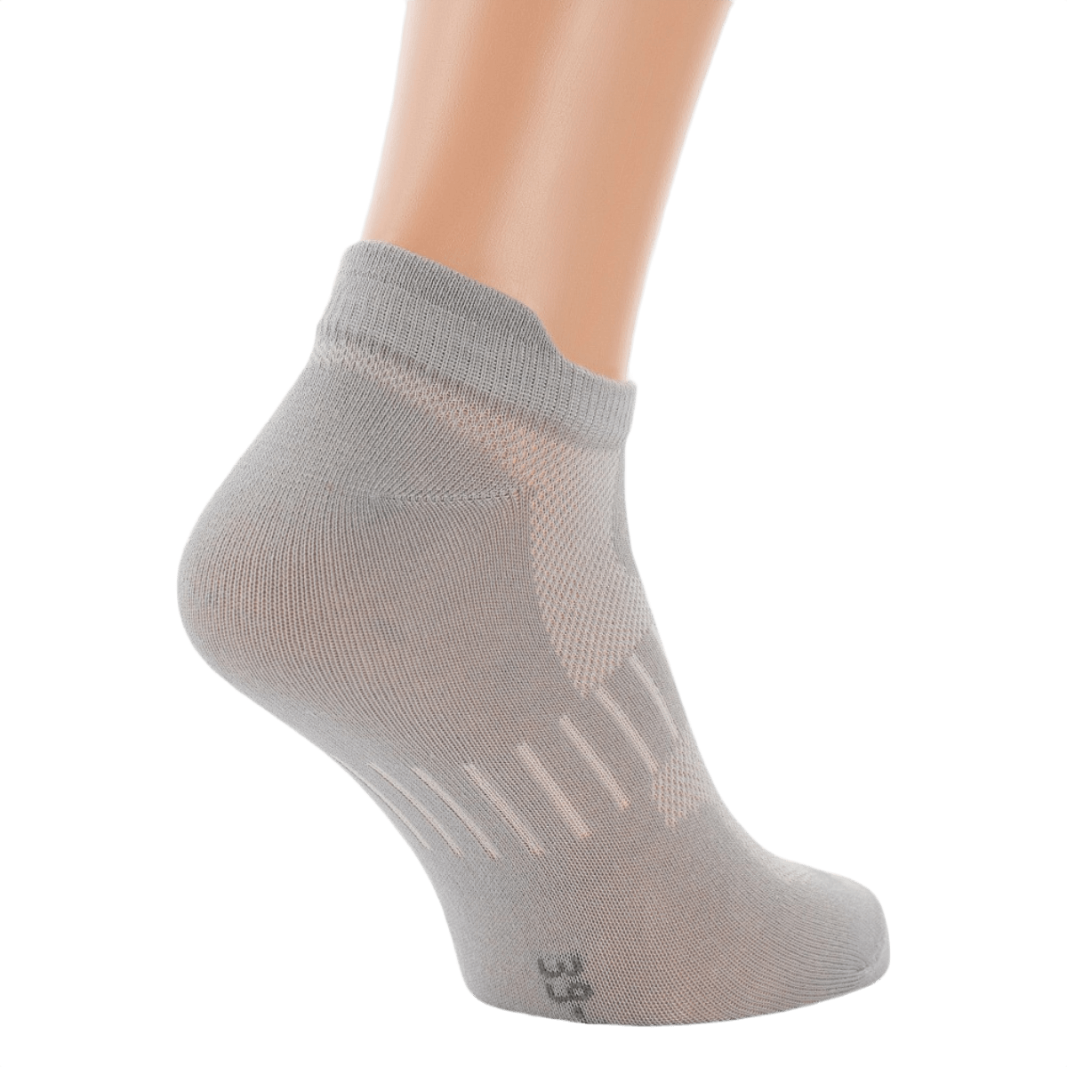 M-Tac Let Sportsokker designet til løb, kort ankelhøjde, åndbart materiale, perfekt til udendørsaktiviteter, beige farve.