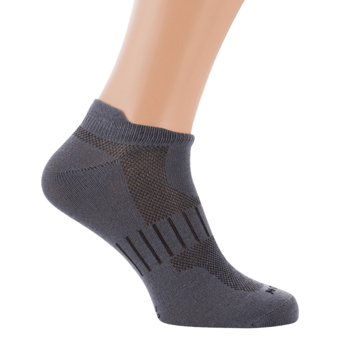 M-Tac Let Sportsokker i grå farve, designet til komfortabel løb og udendørsaktiviteter, åndbart og elastisk materiale, perfekt pasform.