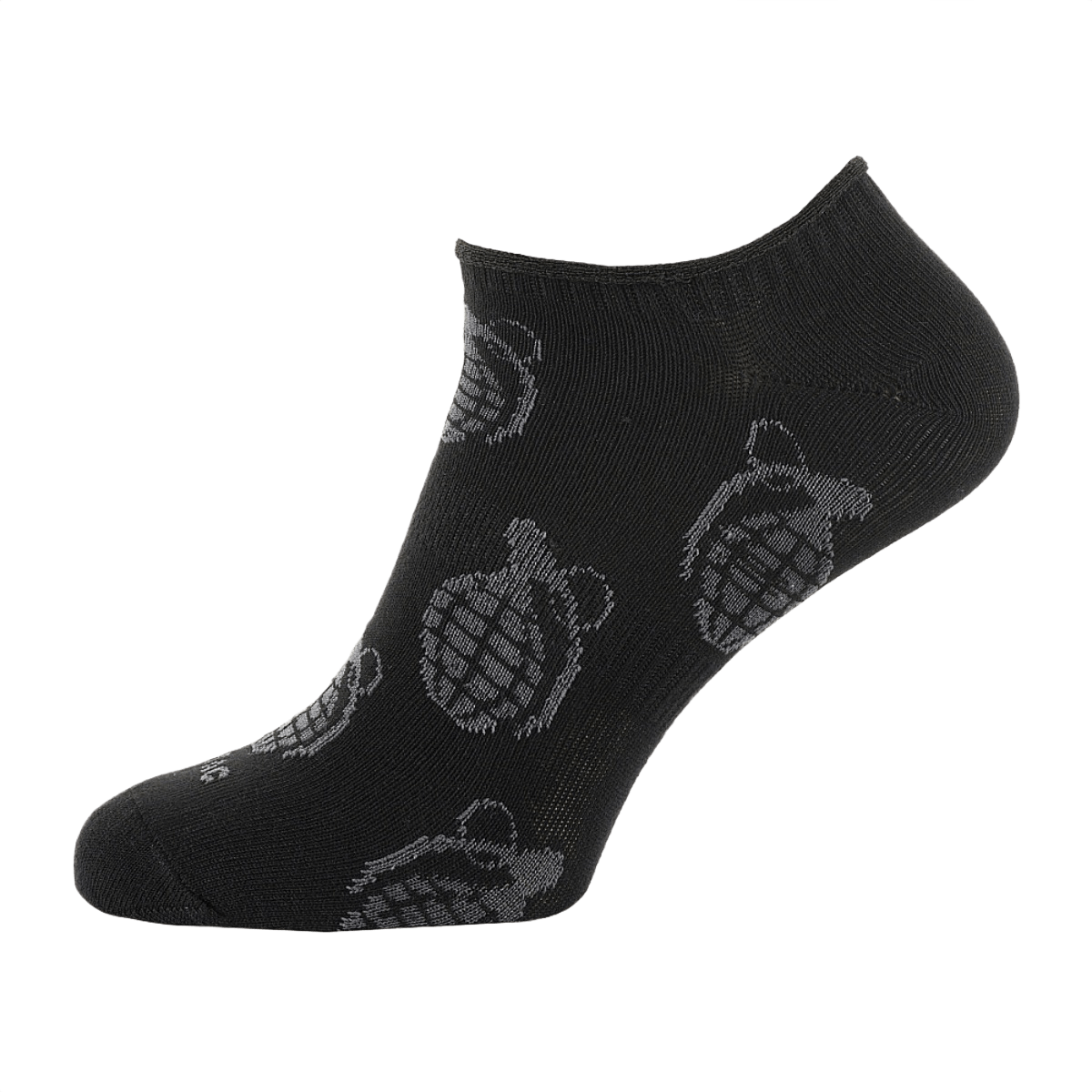 M-Tac Let Sommersokker Grenader i sort med granatmotiv for mænds udendørs aktiviteter, ergonomisk design, åndbart materiale.