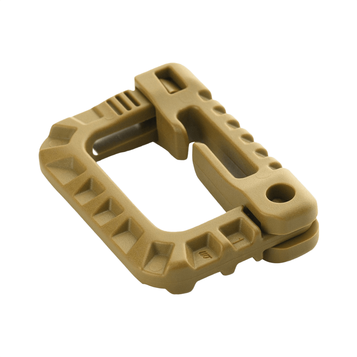 M-Tac Plast Karabin i beige ABS-plast til let udstyrsfiksering, 85 x 60 mm, slidstærk og praktisk, ikke til klatring