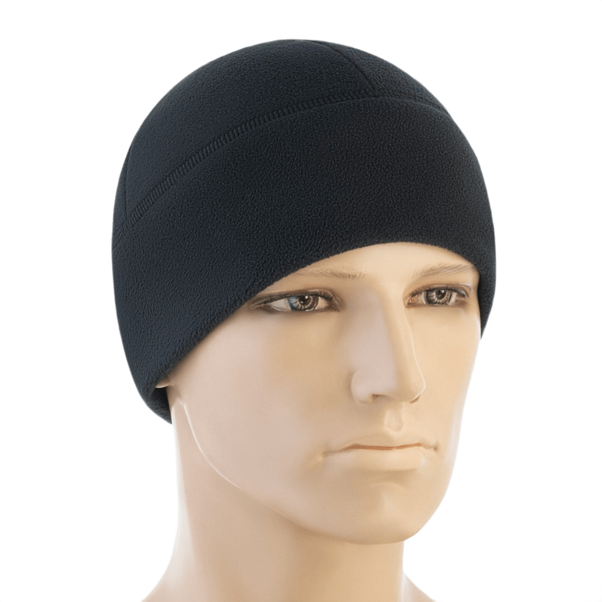 M-Tac Watch Cap Elite Fleece Beanie Hat på mannequin, let og varm hue til taktisk brug og friluftsliv