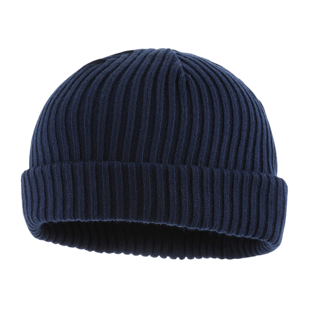M-Tac Watch Cap 100% Akryl, marineblå strikket hue til koldt vejr, lav profil, dobbelt opslag, industrielt strik til holdbarhed.