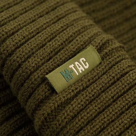 M-Tac Watch Cap 100% Akryl, strikket hue i grøn, dobbelt opslag, lavet af 100% akryl for holdbarhed og varme, inspireret af amerikansk strikkeskuer.