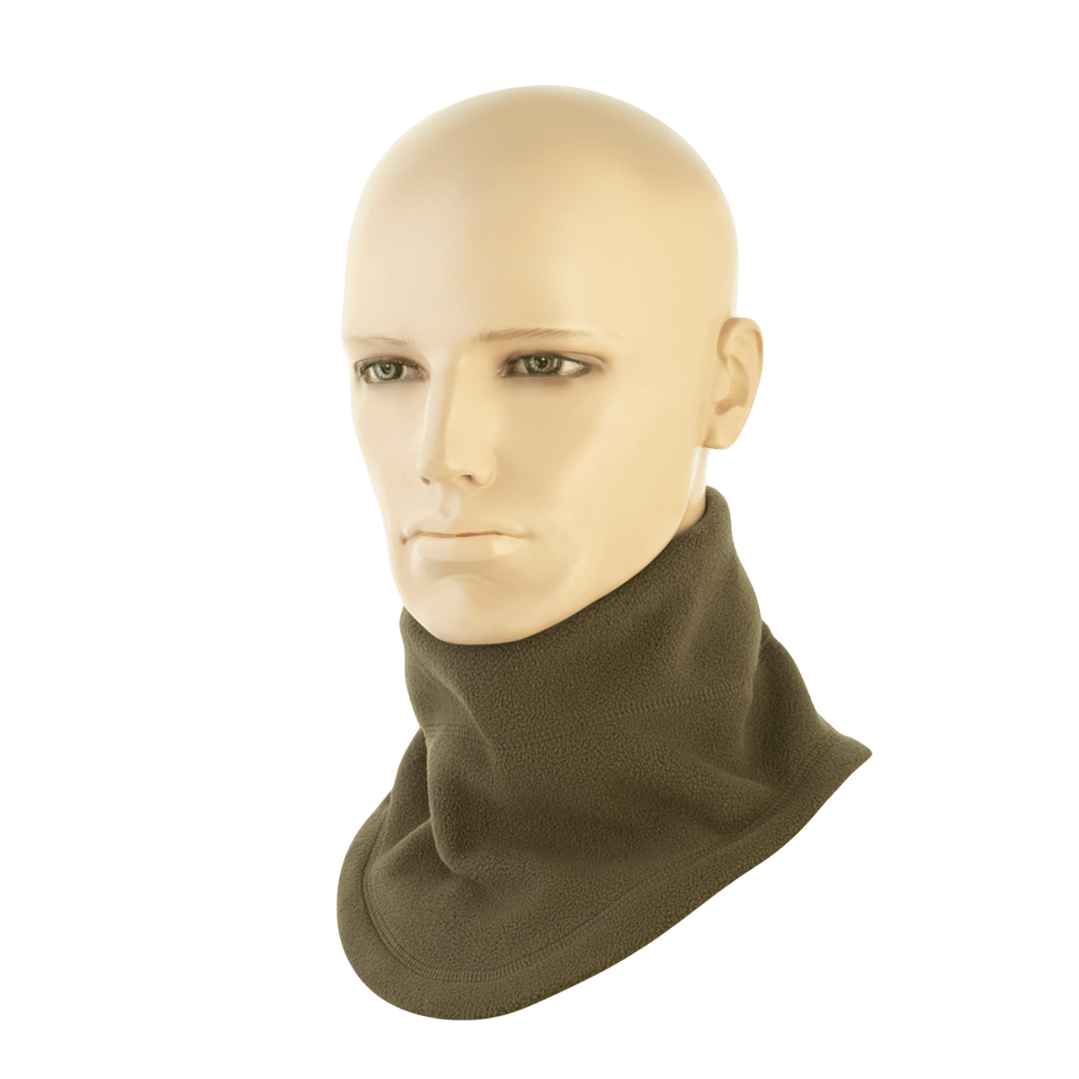 M-Tac Anatomisk Snood Justerbar Elite Fleece (320 g/m²) i grønt, vist på mannequin, multifunktionelt tilbehør til koldt vejr.