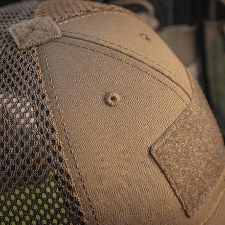M-Tac Baseball Cap Ripstop Elite Flex i brunt ripstop med ventilation i mesh og velcrofelt, NIJ-certificeret, gallery position 1.