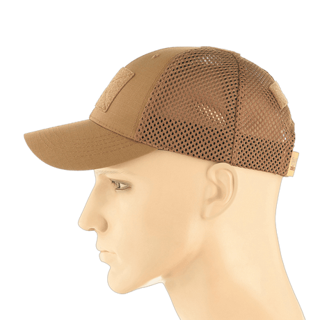 M-Tac Baseball Cap Ripstop Elite Flex med brun ripstop, åndbare netpaneler og justerbar lukning, NIJ-certificeret, gallery position 1.