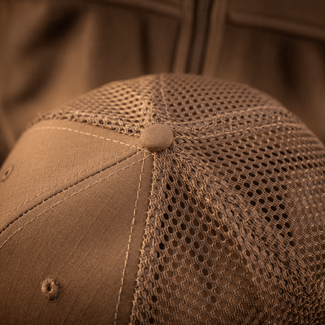 M-Tac Mesh Flex Ripstop Baseball Cap med mesh-paneler og ripstop front for ventilation og komfort. Perfekt til udendørs brug.