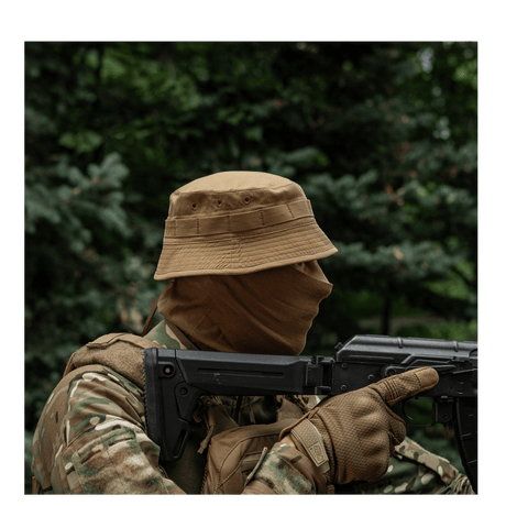 M-Tac Panamahat Gen. II Summer Flex i camel nylon/elastan med lav vægt og NIJ-certificering, brugt i terræn, gallery position 1.