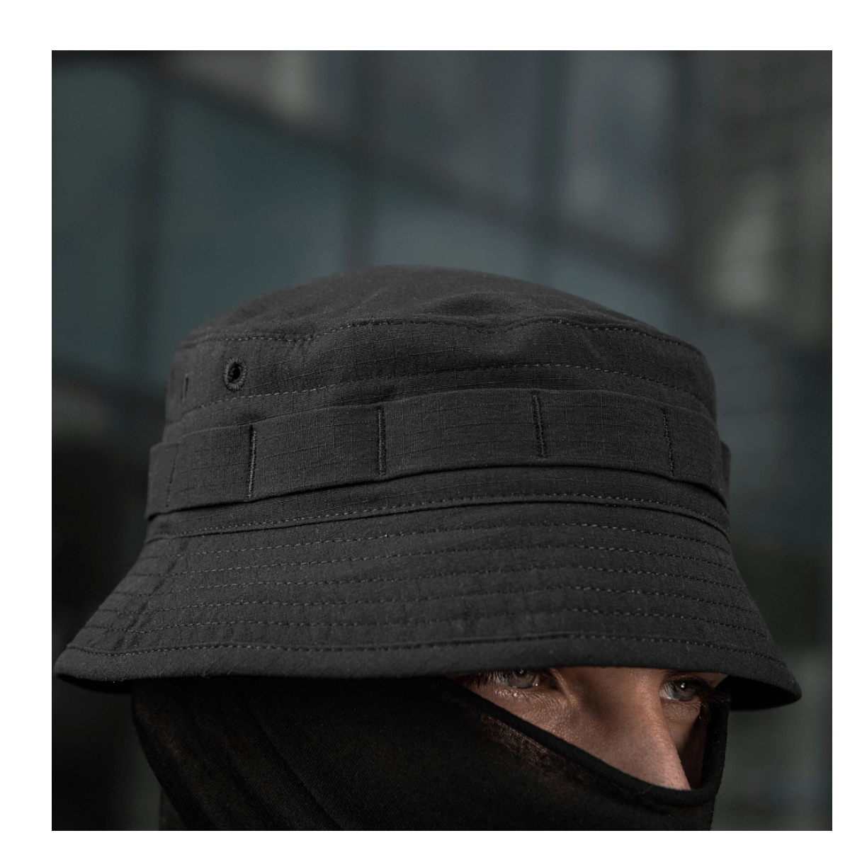 Alt Tag: Sort M-Tac Panamahat Gen. II Summer Flex med kort skygge og solbeskyttelse, egnet til varme sæsoner og hverdagsbrug.