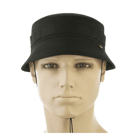 M-Tac Panamahat Gen. II Flex Rip-Stop i sort rip-stop stof med NIJ-certificering vist i galleri position 1 set forfra på mannequin.