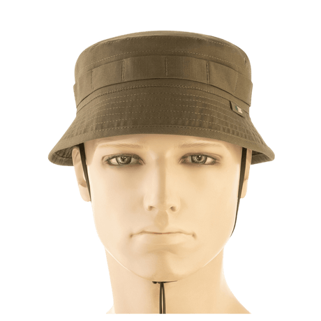 M-Tac Panamahat Gen. II Flex Rip-Stop i brunt rip-stop stof vist forfra på mannequin i galleri position 1 uden ekstraudstyr.