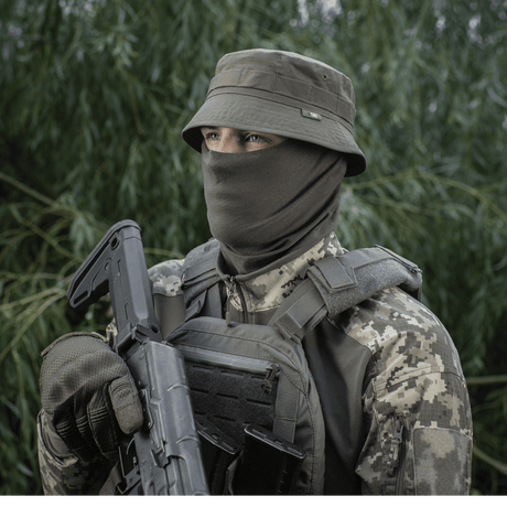 M-Tac Panamahat Gen. II Flex Rip-Stop i mørk farve, fremstillet i slidstærkt rip-stop materiale, NIJ-certificeret, galleri position 1.