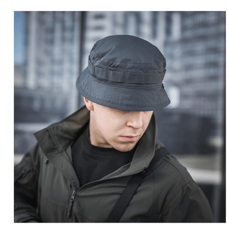 M-Tac Panamahat Gen. II Flex Rip-Stop i gråt slidstærkt rip-stop materiale vist i galleri position 1 med robust syning og uden ekstraudstyr.