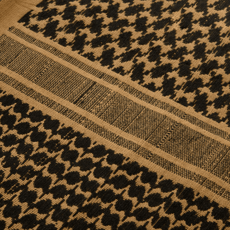 M-Tac Dense Shemagh Scarf, 100% cotton, black and brown pattern, traditional design for protection from sun, sand and wind