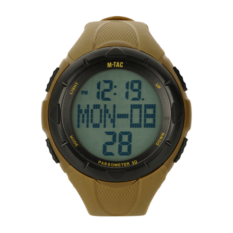 M-Tac Tactical Watch with Pedometer in digital display, ideal for sports and outdoor activities, with functions like step counter and calorie counter