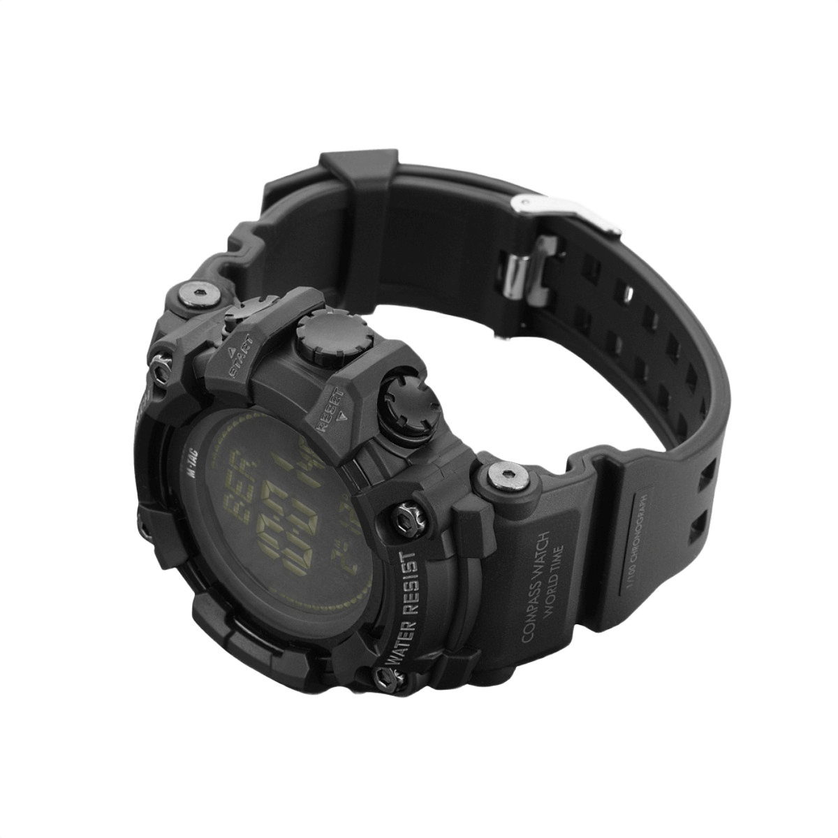 M-Tac Tactical Ur 2037 med robust design, inklusive kompas, LED-baggrundsbelysning og vandresistent 5ATM egenskaber. Velegnet til outdoor-brug.