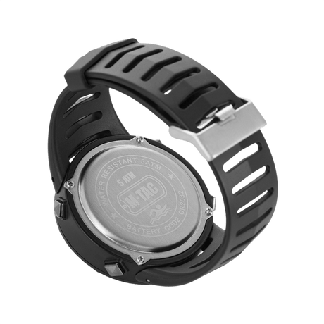 M-Tac Tactical Watch 2147 in rugged ABS plastic with steel back cover, water-resistant to 5ATM and functional for both outdoor and everyday use.