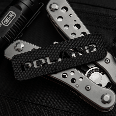 M‑Tac Patch Poland End-to-End 25x80 in black Cordura 500D with laser-cut design for clothing and bags, Velcro closure.