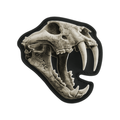 M‑Tac Patch Old Tiger with tiger skull, symbol of courage and experience. PVC material with 3D effect. Dimensions: 8 x 6,5 cm.