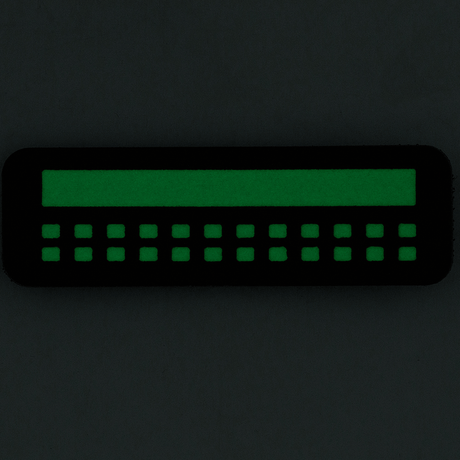 M-Tac Patch Flag 25x80 Mini Squares in Cordura 500D with Velcro mounting for clothing and tactical gear. Green and black, 25x80 mm.