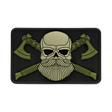 M-Tac Bearded Skull 3D PVC Patch med Velcro, taktisk patch med skægget kranium design, holdbar til militær og udendørs brug.