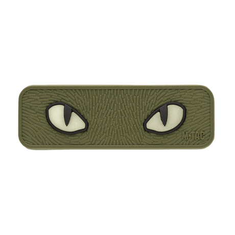 M-Tac Cat Eyes 3D PVC Patch with fluorescent effect and Velcro fastening. Tactical patch for clothing and gear, ideal for outdoor activities.