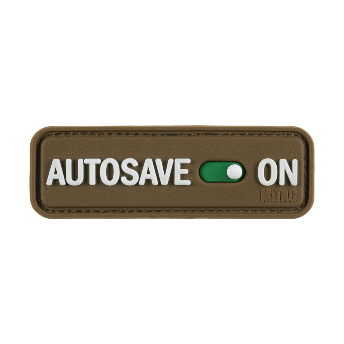 M-Tac Patch Autosave PVC i fuld farve med Velcro, 3D-effekt i PVC-materiale, ideel til tøj eller taktisk udstyr, 8x2,5 cm