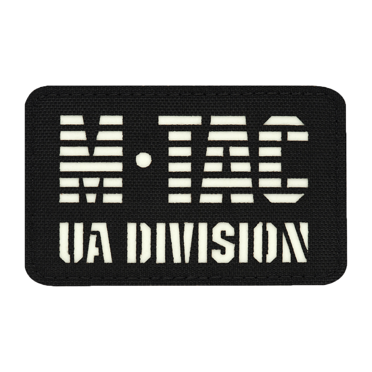 M-Tac Patch UA Division Laser Cut, holdbart Cordura 500D materiale med selvlysende funktion og velcro-tilpasning, 80x50 mm.