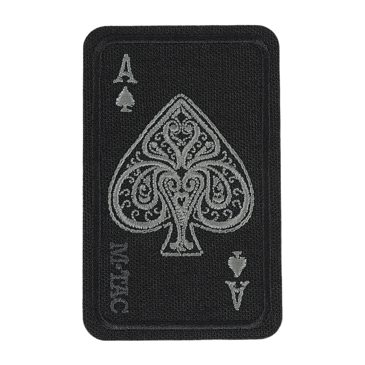 M-Tac Patch Ace Of Spades (Broderi) i Cordura 500D med Velcro fastgørelse, ideel til tøj og taktisk udstyr, størrelse 5 x 8 cm.