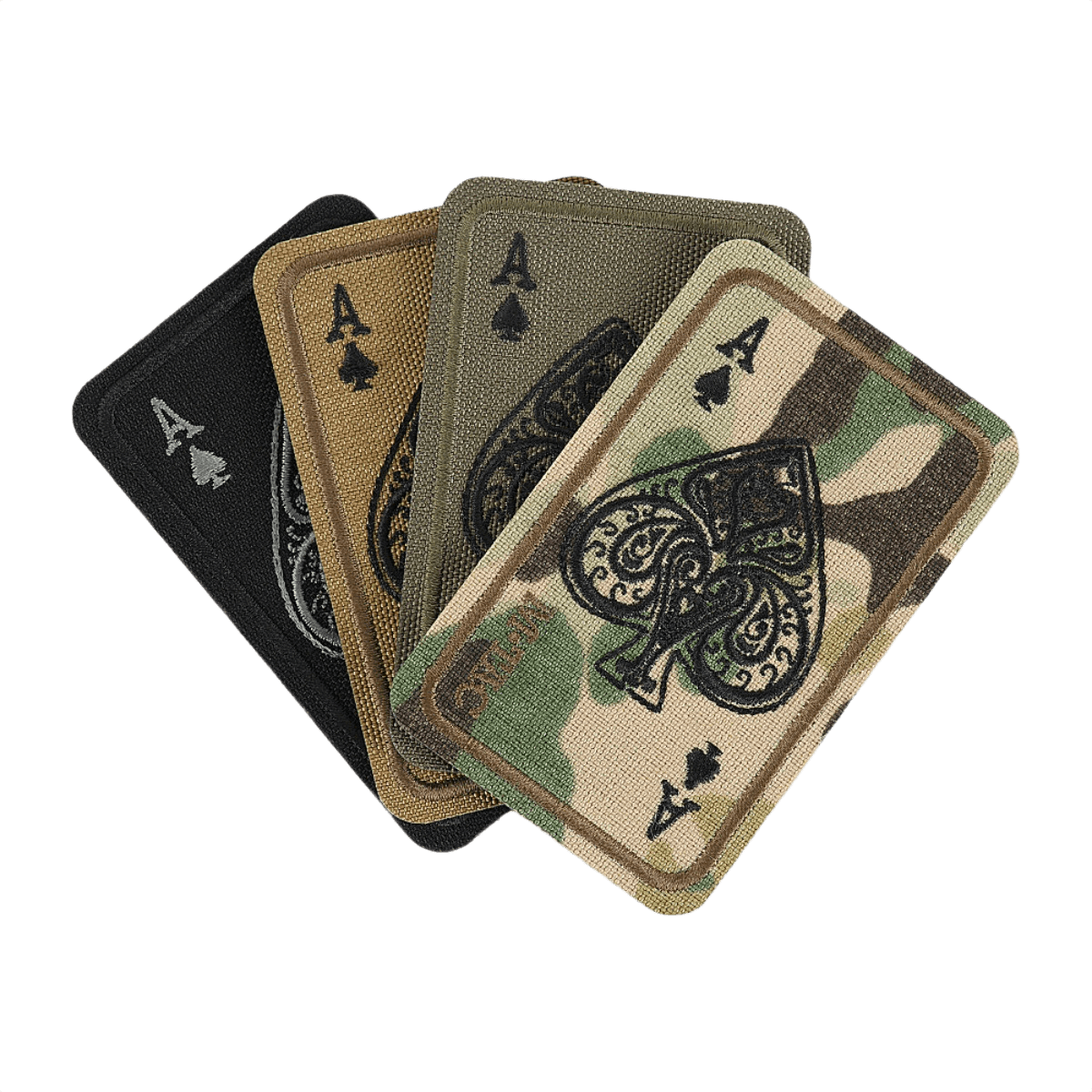 M-Tac Patch Ace Of Spades (Broderi) i Cordura 500D med Velcro, broderet design i farver, perfekt til tøj eller taktisk udstyr.