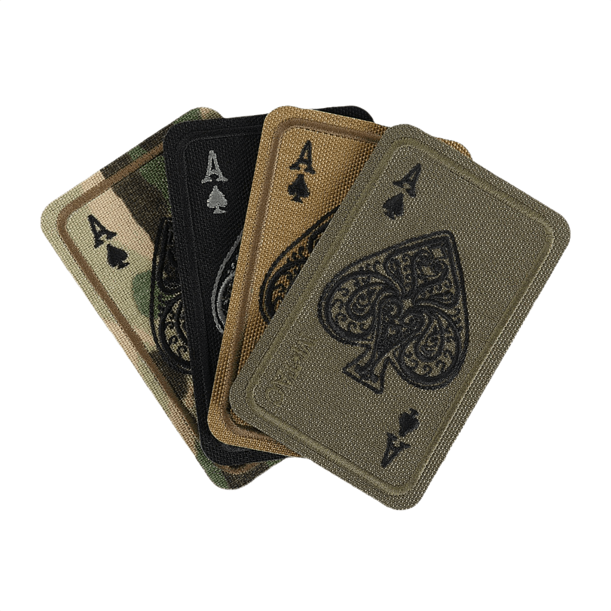 M-Tac Patch Ace Of Spades (Broderi) i Cordura 500D med Velcro, perfekt til tøj og udstyr i flere farver, 5 x 8 cm, broderet design.