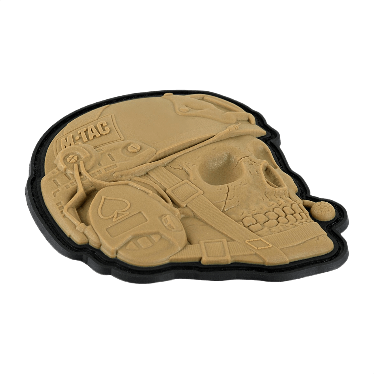 M-Tac Patch Operator 3D PVC med realistisk kranium design og Velcro fastgørelse, perfekt til taktisk udstyr og morale patches.