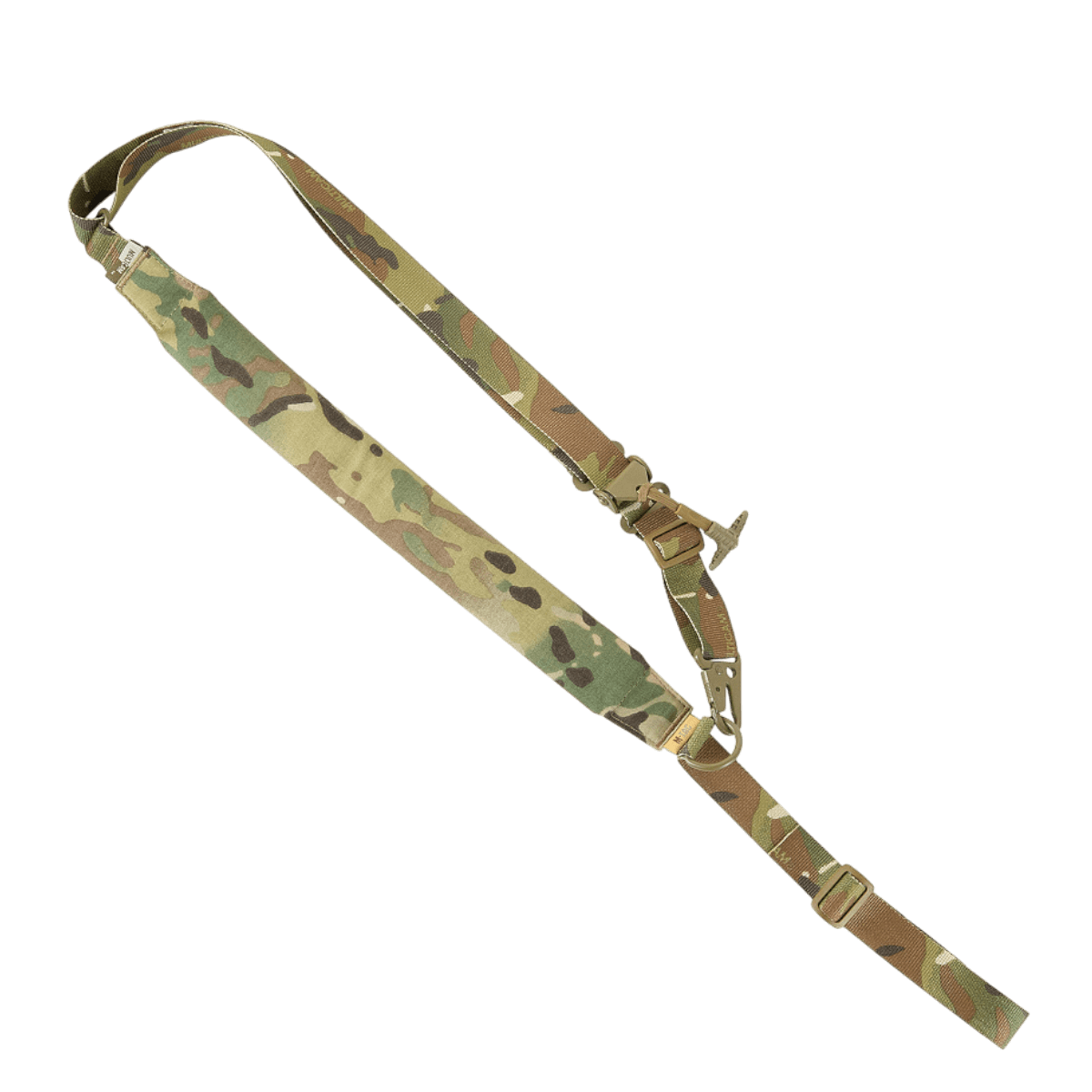 M-Tac Universal Våbenrem i camouflagedesign med multifunktionel fastgørelse og komfortabelt design til gevær og karabin.