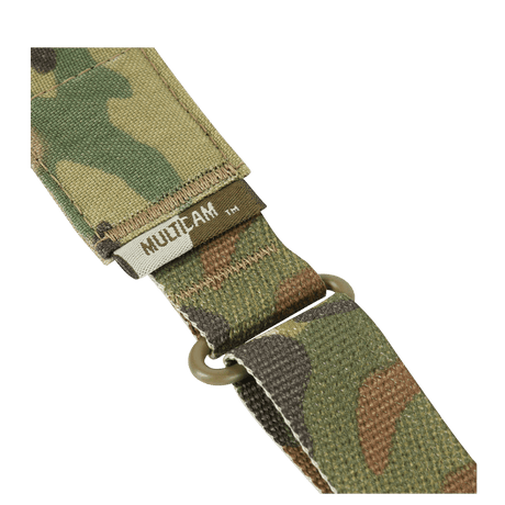 M-Tac Universal Weapon Sling in camouflage-colored nylon with adjustable length and D-ring, designed for professional weapon handling, gallery position 1