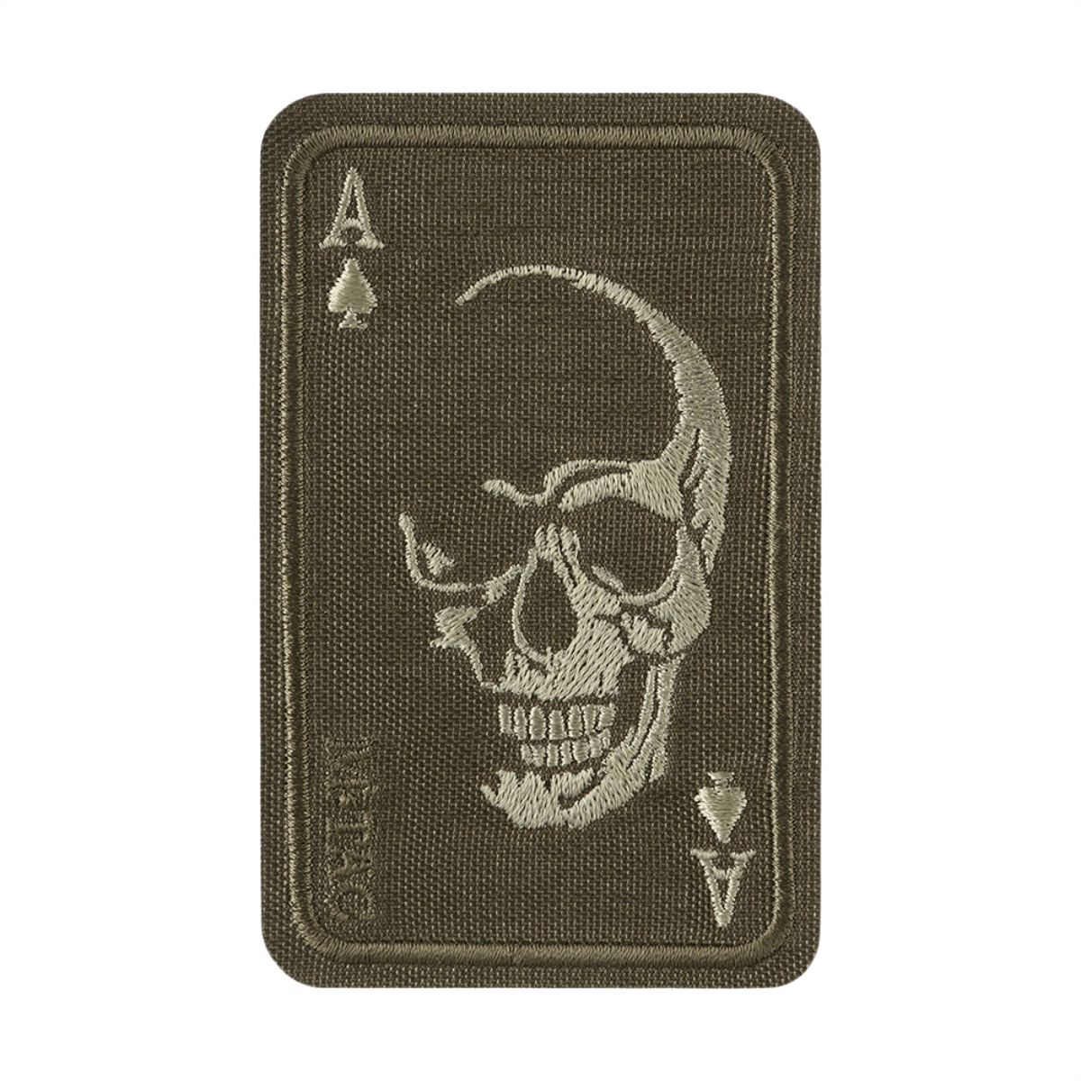 M-Tac Patch Face of War (Broderi) med broderet kranium på ace of spades kort, lavet af Cordura 500D med Velcro fastgørelse.