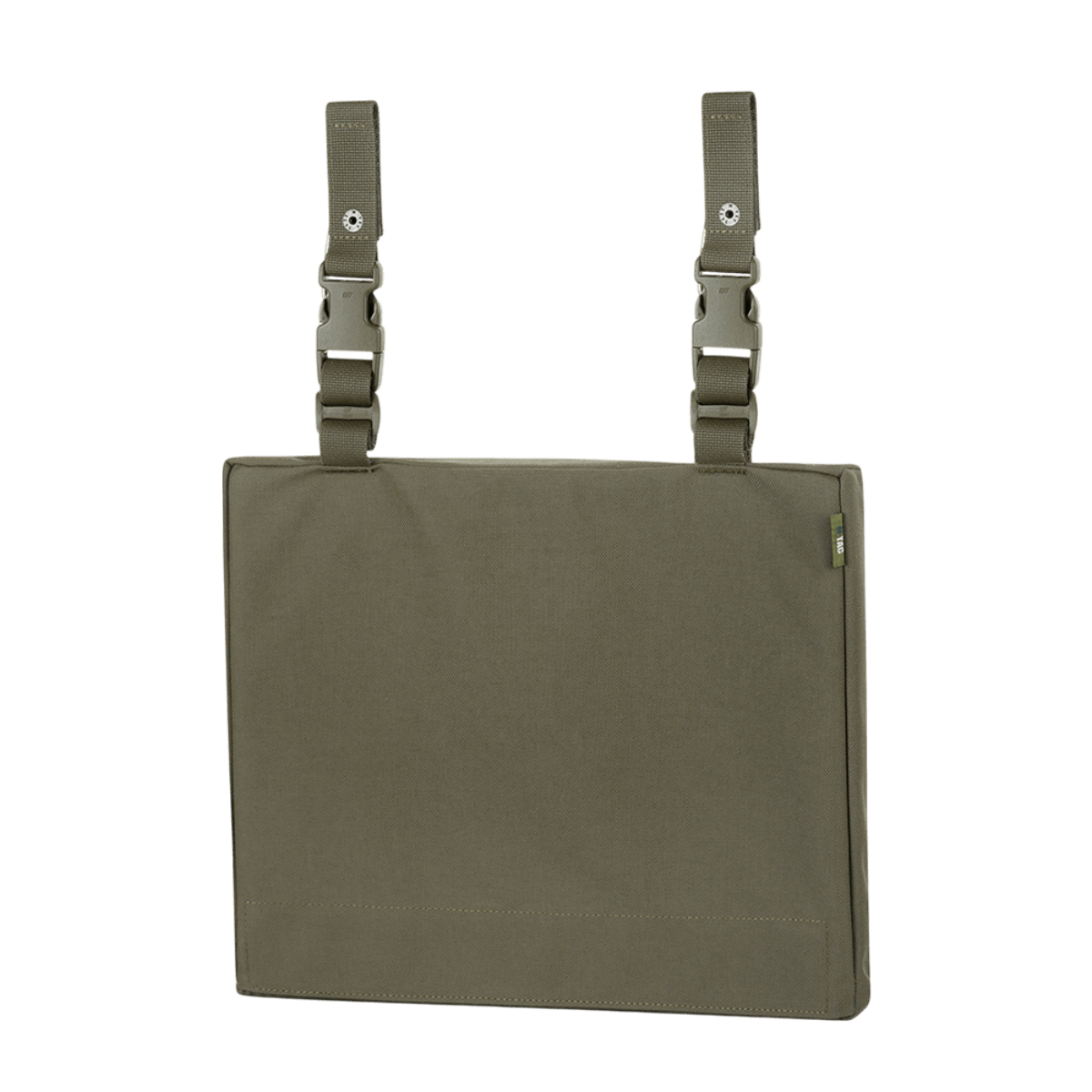 M-Tac Siddeunderlag med bæltebeslag ARMOR i Cordura 1000D stof, set forfra med monteringsbeslag, ideel til kolde omgivelser.