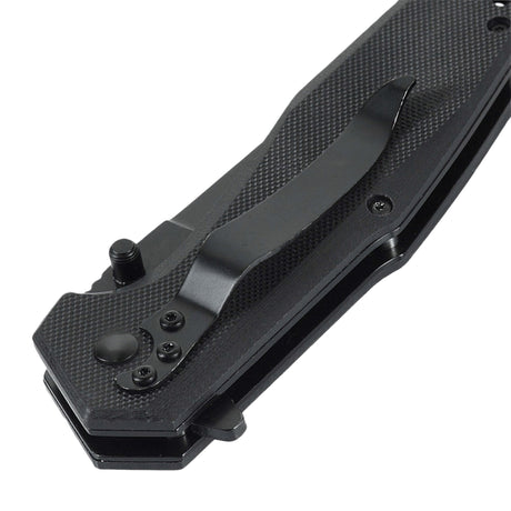 M-Tac Outdoor & Military folding knife - Type 5 folded, with solid aluminum handle and slip-resistant G10 composite grip panels.