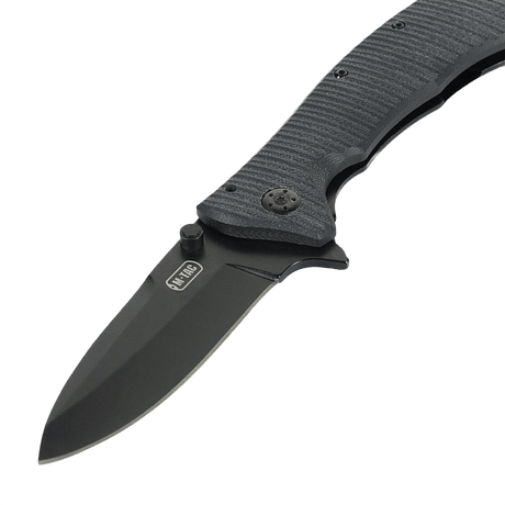 M-Tac Outdoor & Military folding knife - Type 7 with black blade and frame-lock, designed for tactical use with comfortable grip.