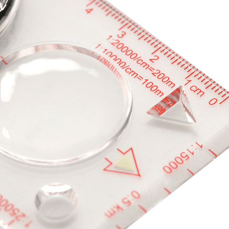 M-Tac Map Compass with ruler and magnifying glass for map-reading precision.