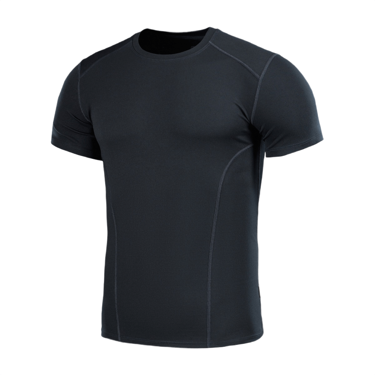M-Tac Sweat-Wicking T-Shirt Athletic i sort, kortærmet termo design med anatomisk 3D-pasform, 100% polyester.