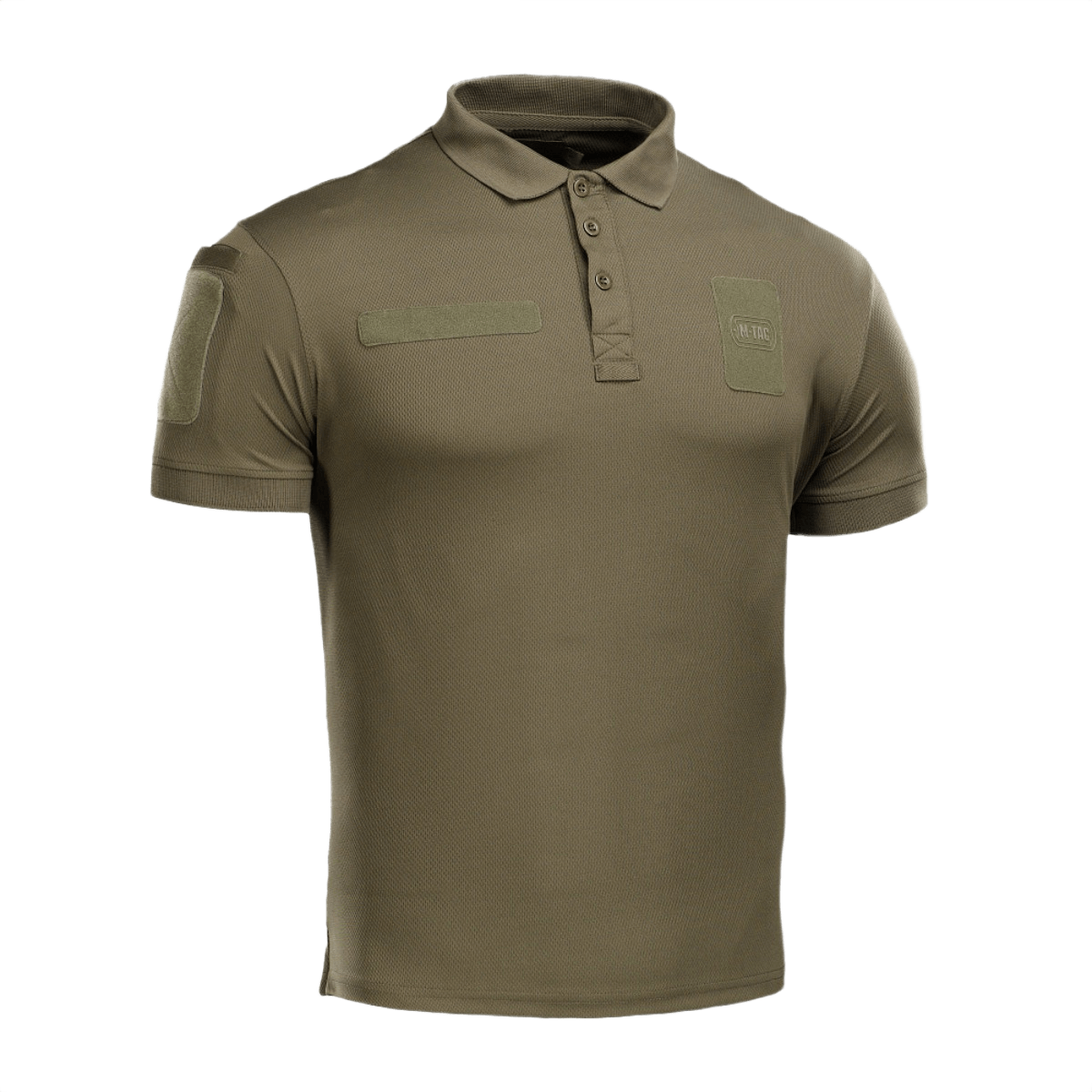 M-Tac Polo Elite Tactical Coolmax, en olivengrøn coolmax® polo med fugttransport, designet til politi og sikkerhedsarbejde.