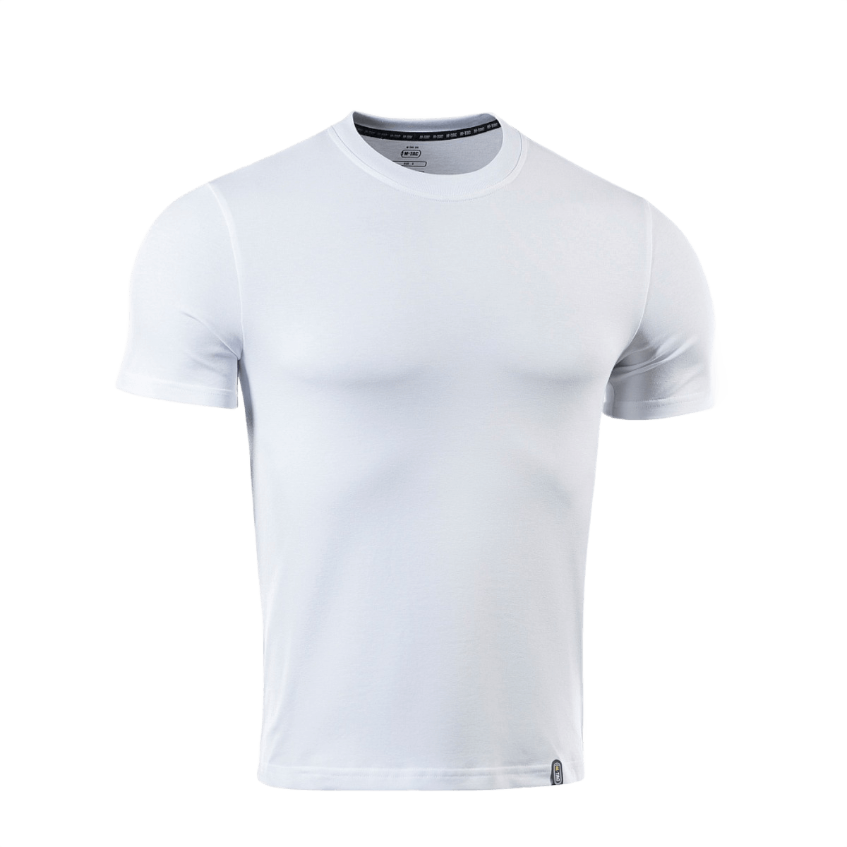 M-Tac T-shirt 93/7, elastisk og komfortabel, i hvid farve til alsidig brug. Perfekt til hverdagsbrug og sport. Materiale: 93% bomuld, 7% elastan.