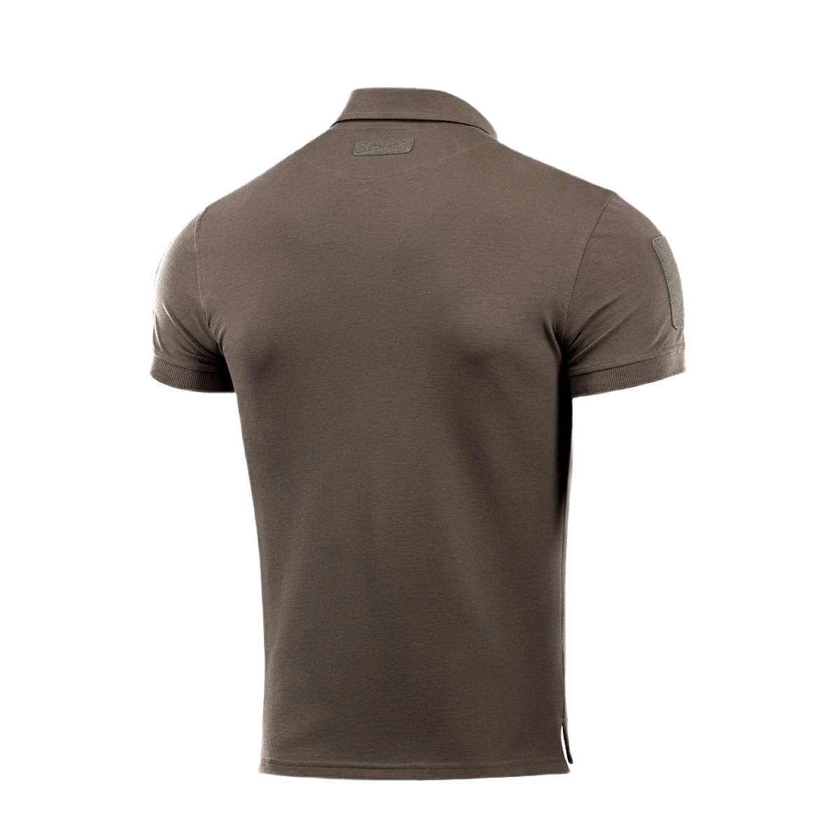 M-Tac Tactical Polo Shirt 65/35 bagfra, viser Velcro-paneler på ærmerne, passer til politiuniformer, komfortabel bomuld-polyester blanding