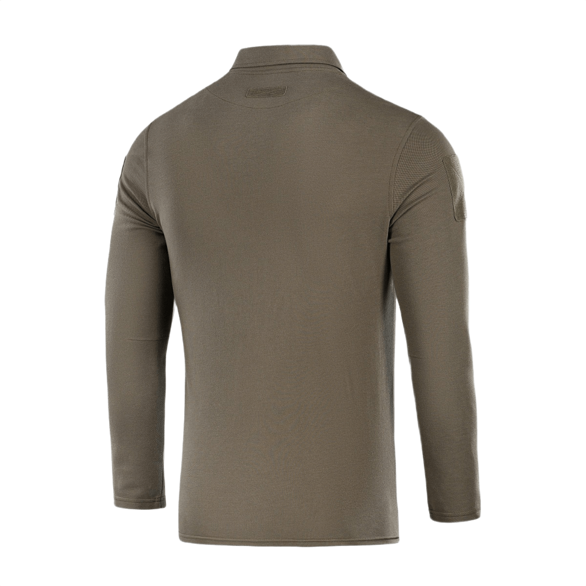M-Tac Tactical Polo Shirt Langærmet 65/35 set bagfra, designet til politi- og sikkerhedsbrug med velcro-paneler på ærmer, ryg og bryst.