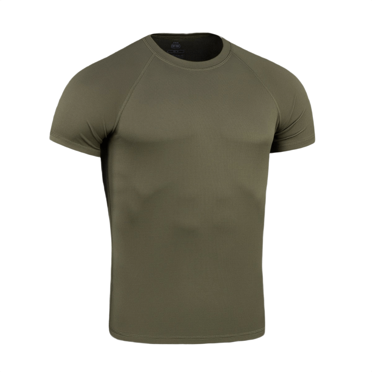 M-Tac T-Shirt Raglan Sweat-Wicking Tactical Summer, grøn, svedtransporterende t-shirt med raglanærmer, perfekt til aktiv brug og bevægelsesfrihed.