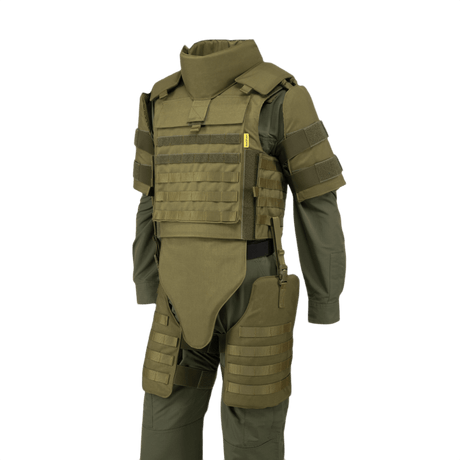 Anorak Chromium® Tactical II – fuldt sæt i grøn, robust vest med maksimal IIIA-beskyttelse og tilpasningsmuligheder.