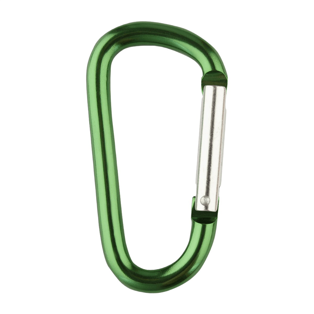 M-Tac Karabinhage 8 cm i aluminium, let og holdbar, ideel til fastgørelse af udstyr på vest, bælte eller rygsæk. Grøn farve.