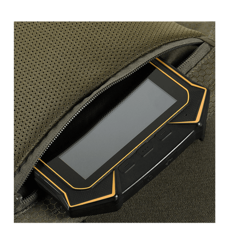 M-Tac Konvert Taske Elite with deep compartment for a tablet; the bag is made of durable Cordura material and has an adjustable shoulder strap.